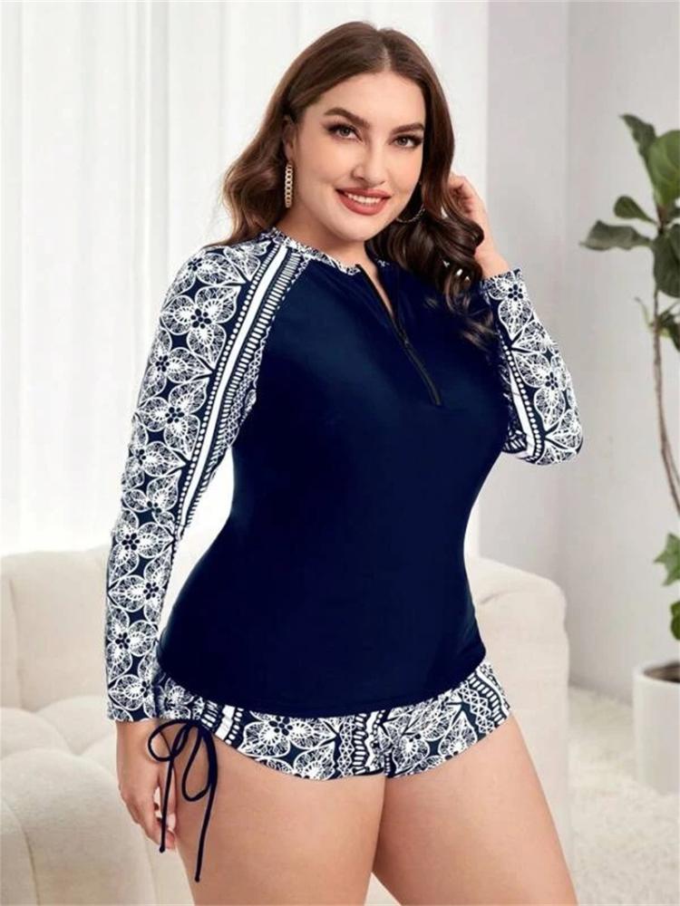 Новинка 2024 года, женский купальник с длинными рукавами, спортивный костюм-танкини для серфинга, пляжная одежда, комплект из двух предметов, купальные костюмы для женщин