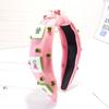 Comfy Diamond Studded Mahjong Headband Sweet Candy Color Fabric Covered Knotted Headband Non-slip Hairbands Women Girls