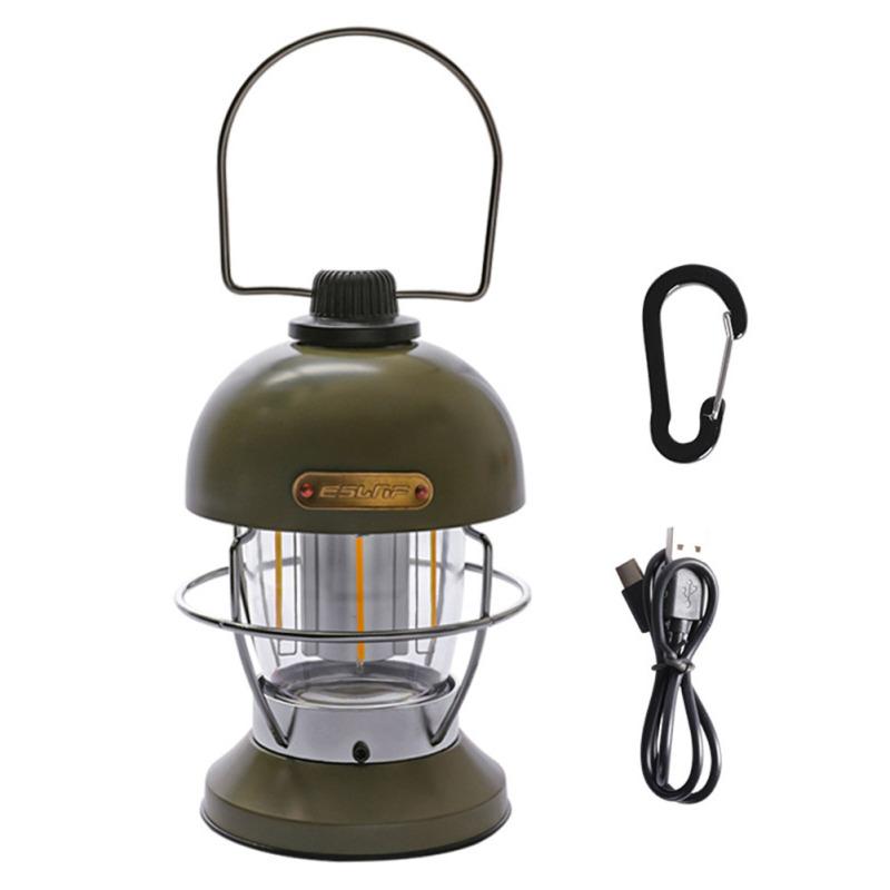 Наружные фонари для кемпинга, регулируемые, перезаряжаемые через USB, ретро-светодиоды для палаток, фонарь для кемпинга с металлом