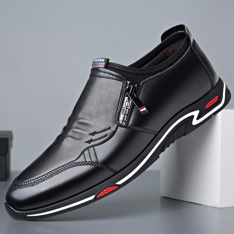 2024 Весна и Осень Новые мужские повседневные кожаные туфли Мужские кожаные дышащие белые перчатки 517
