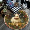 Christmas animals pattern round rug,Carpet Rug for Living Room Bedroom Playroom ,Non-slip Floor Mat,Holiday Gifts and Birthday Gifts.