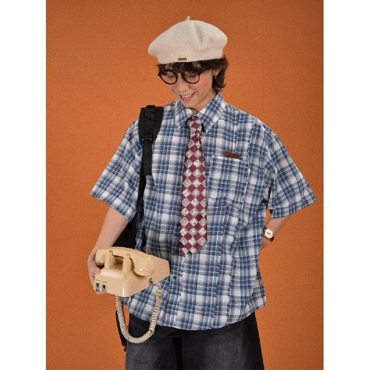 Летняя новая повседневная рубашка с рукавами пять четвертей, свободная рубашка большого размера с короткими рукавами для мужчин и женщин