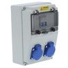 Wall Power Distributor 2 Position for Outdoor Construction Site Electric Box 16A 220‑250V