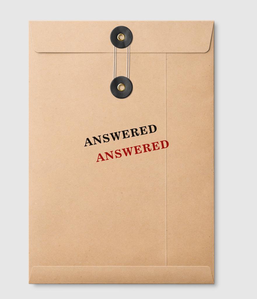 Printtoo Answered Self Inking Rubber Stamp Pre-Inked Office Stamp- Home Office Business Stationery, Black- 42 X 9