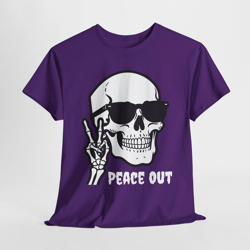 Футболка с черепом 'Peace Out', Футболка с скелетом в солнцезащитных очках, Готическая уличная одежда, Альтернативная