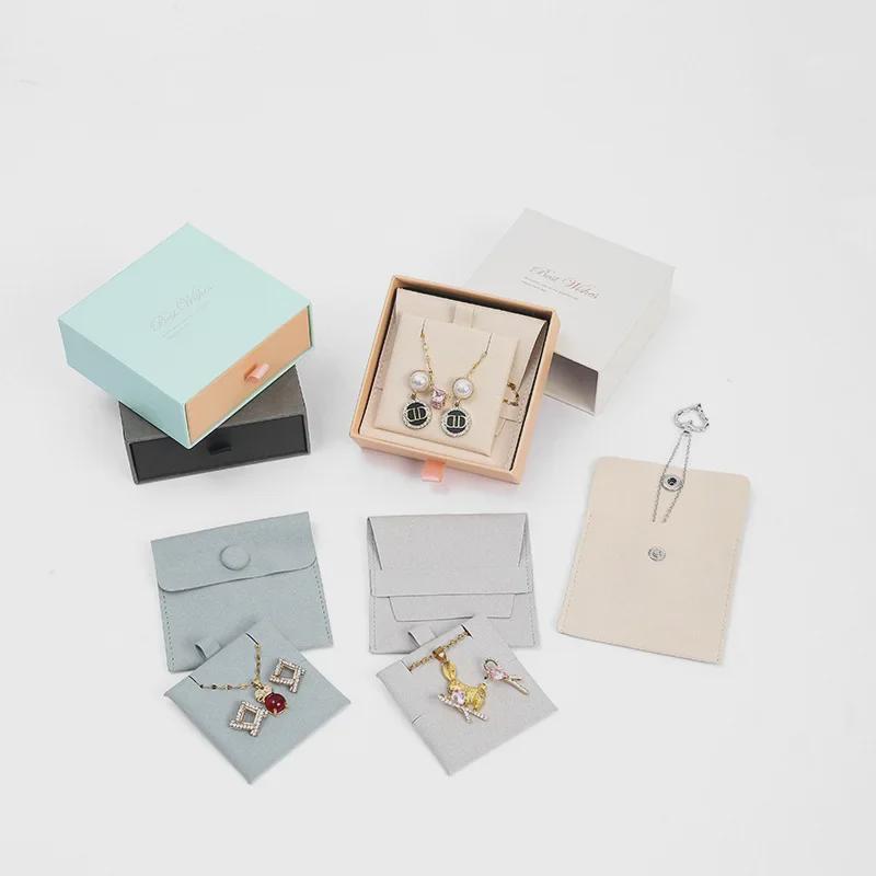 Microfiber Double-Sided Snap Jewelry Bag – Anti-Oxidation Storage for Necklaces & Pendants