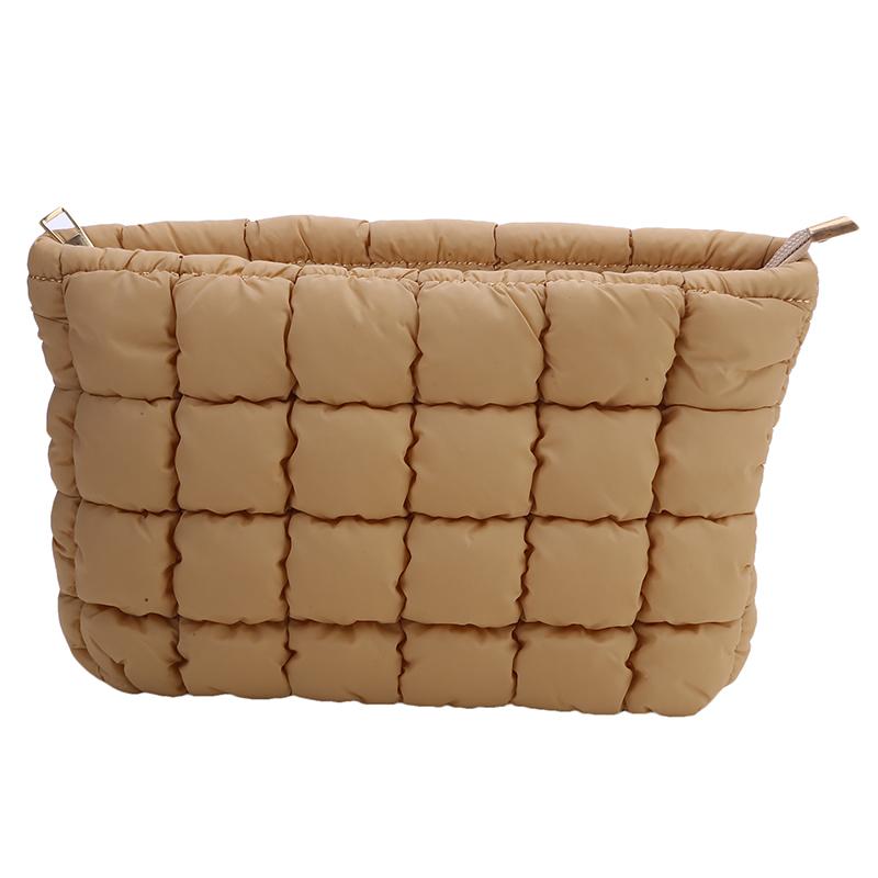 Женская косметичка с мягкой стеганой подкладкой, сумка для хранения косметики, стеганая косметичка-пуховик, большая сумка-органайзер для косметики, клатч, сумочка, кейс для косметики