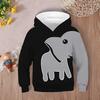 Толстовка с капюшоном для малышей с длинным рукавом, пуловер, толстовка с милым слоном, свободная толстовка с капюшоном, спортивная одежда для отдыха