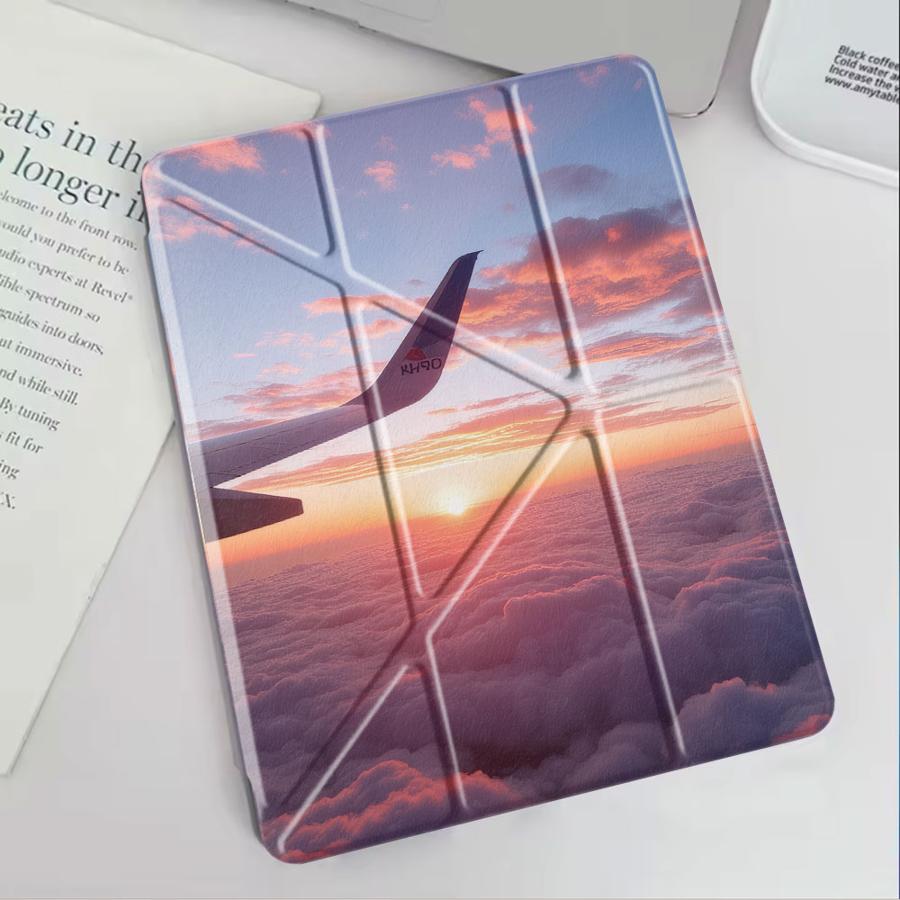 Чехол для планшета с изображением заката, самолета, облака и крыла для iPad Pro 2025 Mini 6 7 Air 4 5 M3 M2 1 2 M4 11 дюймов Pro 11-го 10-го 9-го 8-го 7-го 12,9 дюйма