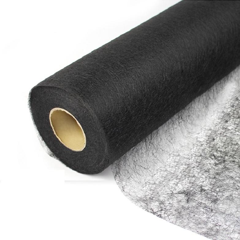 Width 100cm White Black Lightweight Non-Woven Fusible Interlining Fabric Apparel Sewing DIY Accessory