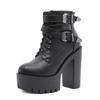 2024  Winter 13cm Heels New Bandage Thick Bottom Waterproof Platform Women's Shoes Thick High Heels Short Boots Lhx
