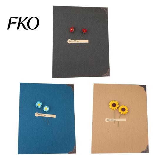 Double-sided Tape Photo Book Sunflower DIY Scrapbook Album, Paste-In Memory with Thick Blank Pages, Creative Paper Album Craft Keepsake for