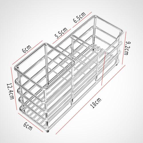 Gelrova Stainless Steel Toothbrush Stand, Freestanding Toothbrush Holder, Made of 304 Stainless Steel, Rust-Resistant and Multifunctional