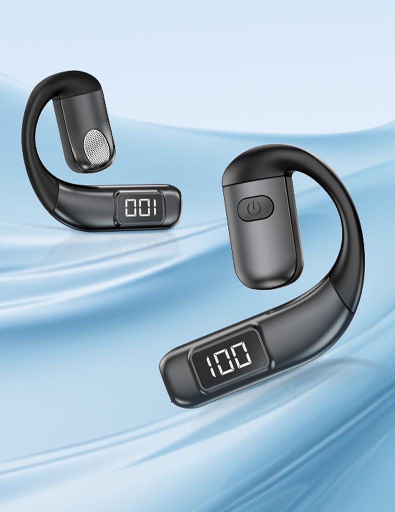 Универсальная Bluetooth-гарнитура с заушиной, не вставляющаяся в ухо, с индикатором заряда батареи, для бизнеса и спорта