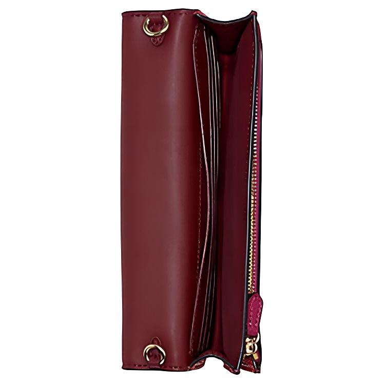 Coach Anna 20 Logo Embossed Flap Pebble Leather Crossbody Bag Small Women crossbody bag Pink C5887-IMRPC