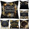 Christmas Black Pillow Cover Car Sofa Cushion Cover Home Decoration Pillow Cover