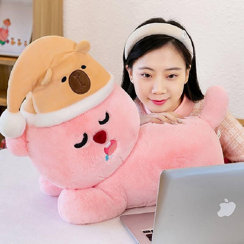 Adorable Capybara Plush Sleep Hat Lovable Rubi Doll Unique Plush Pillow Gift For Girls