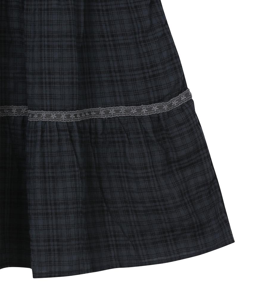 Baup Vintage Check Skirt [Navy]