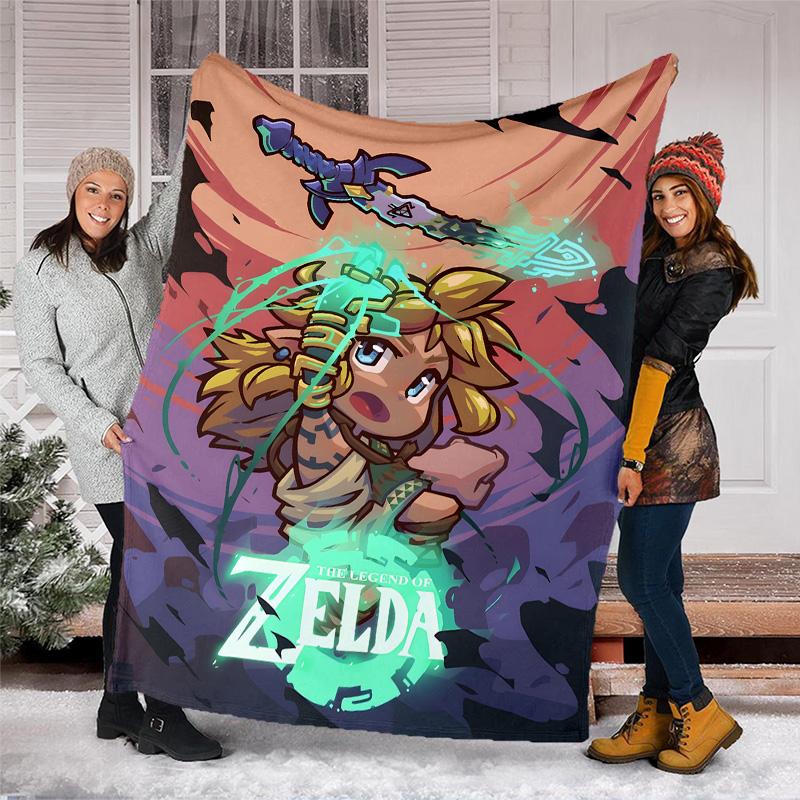 1pc Game Zelda Theme Blanket - Digital Print, Polyester, Cozy for All Seasons, Perfect for Outdoor, and Travel