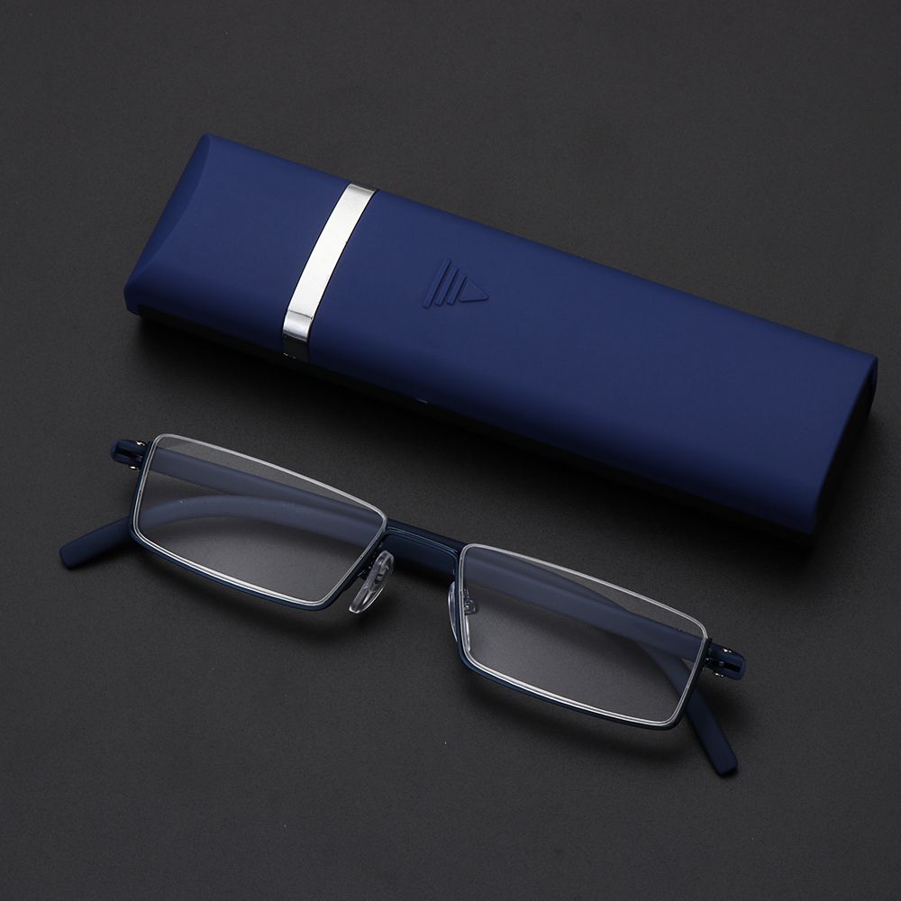 Очки Hinge TR90 для мужчин и женщин с защитой от напряжения глаз при пресбиопии, полуоправа для чтения с футляром