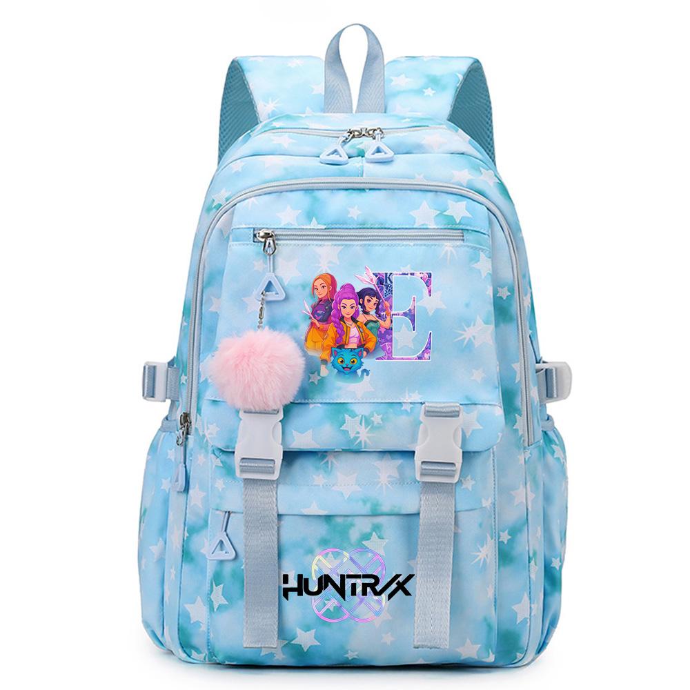 Cartoon 26 English Letters Backpack Large Capacity Bookbag Laptop Unisex Student Boy Girl School Bag Large Capacity Travel Outdoor Bag Gift