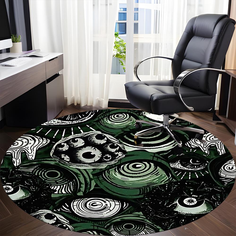 1pc Eyes Pattern Office Round Area Rug, Indoor Mat Suitable For Office, Under Office Chairs Bedroom Living Room Home Decor, Room Deco