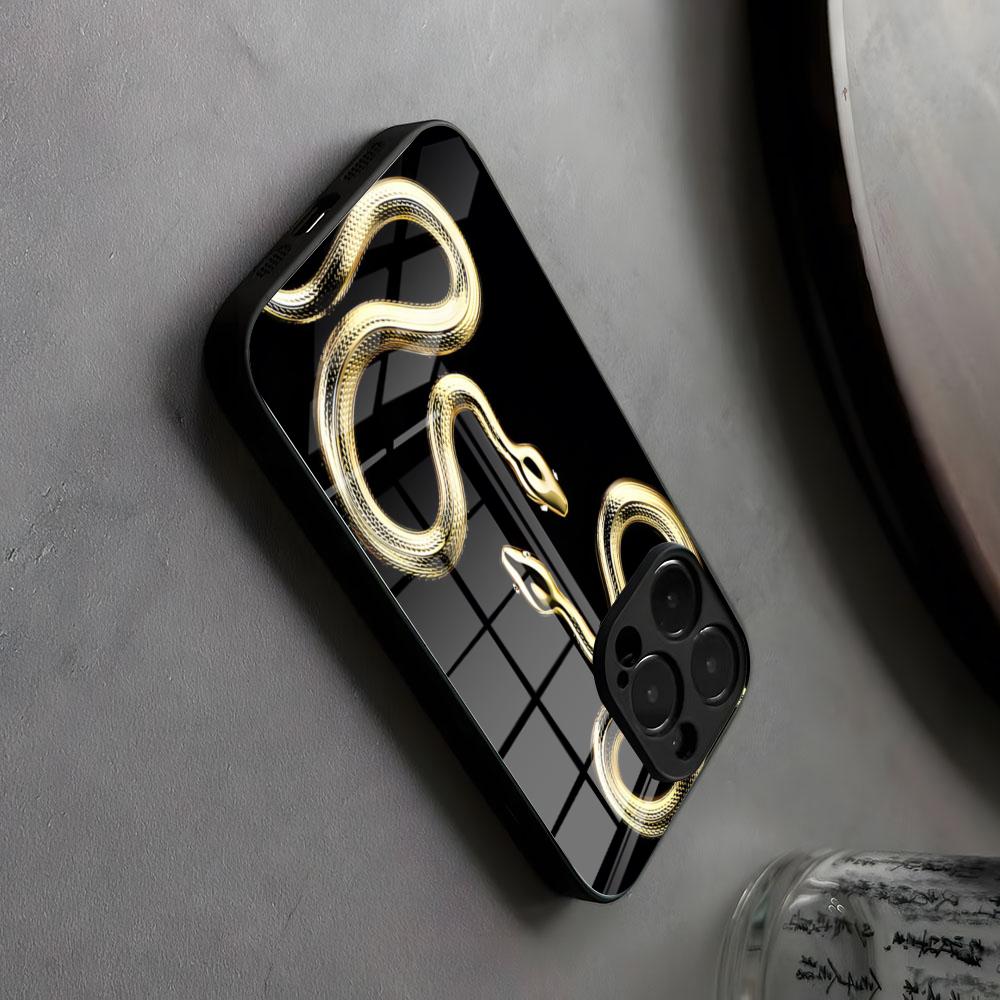 Змея Роза Череп Blvck Черный Чехол для Телефона Волновое Стекло Для IPhone17 Air 16 15 17 14 Pro Max 13 12 11 X XS XR Plus Для Samsung S 25 2