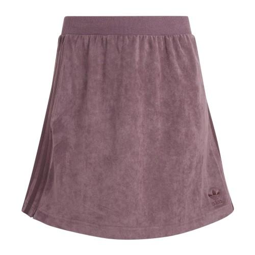 Adidas Womens/Ladies Originals 3 Stripes Velour Regular Mini Skirt