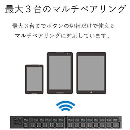 Elecom Складная Bluetooth-клавиатура с указывающим устройством, черная, многофункциональная TK-FLP01PBK