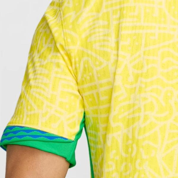 Nike Бразилия 2024 Match Home ADV Аутентичный трикотаж Динамичный желтый/лимонный шифон/зеленая искра Мужская уличная одежда FJ4270-706