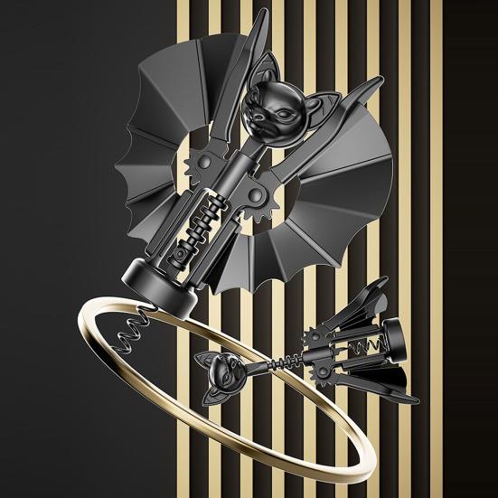 Открывалка для вина Цинковый сплав Штопор Открывалка для бутылок Крылатый Удалитель пробок Открывалка для пива Нож для фольги Кухонные инструменты