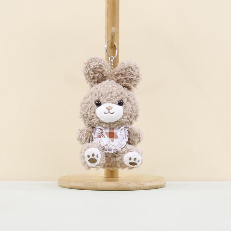 Charming Plush Bear Keychain Cozy Pp Cotton Filling Soft Toy Key Holder