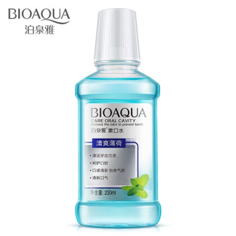 Bioaqua Ополаскиватель для рта со вкусом мяты, чистый зубной камень, уход за деснами, свежее дыхание, мятный свежий очиститель для ухода за полостью рта, удобство переноски, 250 мл