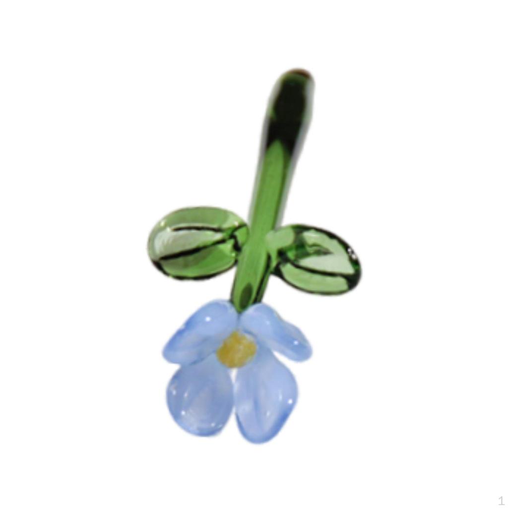 Glass Flower Figurine for Home And Office, Miniature Decorative Piece Summer Events