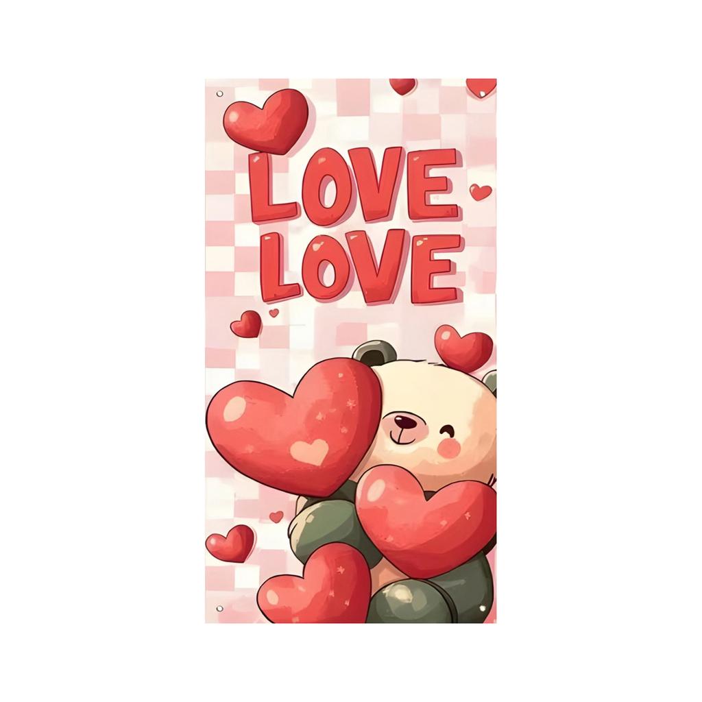 Valentine's Day Door Curtain Decoration Party Atmosphere Love Hanging Flag Decoration Door Frame Door Cover