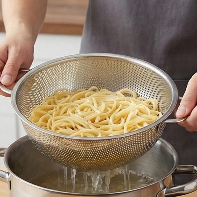 Профессиональное нержавеющее стальное сито для продуктов с мелкими ячейками для эффективной фильтрации остатков, легко моется, устойчиво к коррозии