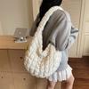 Fashion Pleated Cloud Bag New Casual Bubble Down Bag Shoulder Messenger Bag Underarm Dumpling Bag