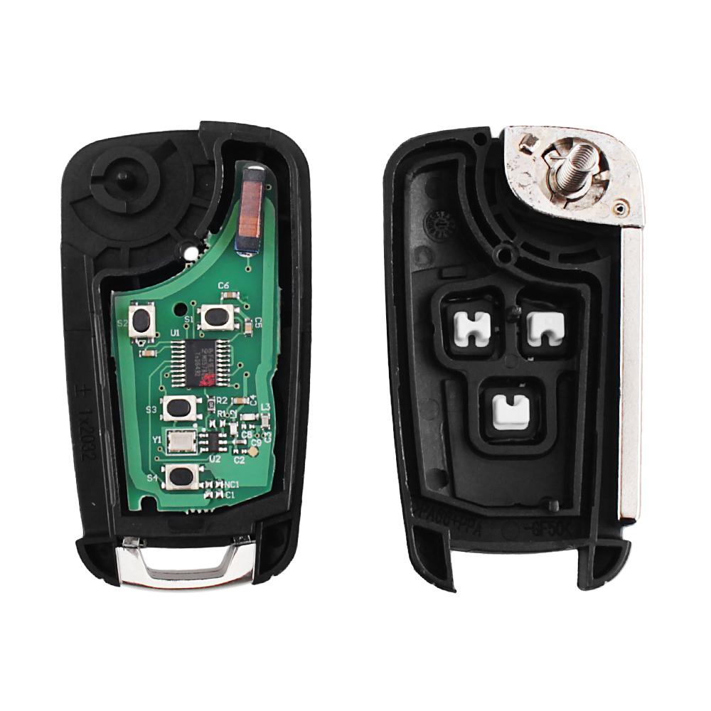 KEYYOU Car Alarm Remote Key For Chevrolet Aveo Cruze Orlando Spark Sail 2/3/4 Buttons 433MHz Fob ID46 Chip With HU100 Blade