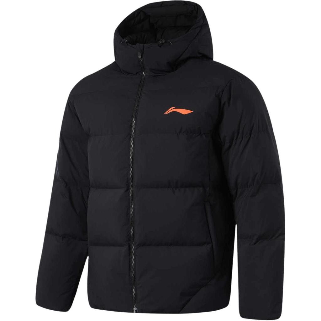 Li Ning Cba Series Logo Letter Zipper Casual Universal с капюшоном Short Winter Cotton Jacket Men jackets Black AJMU087-1