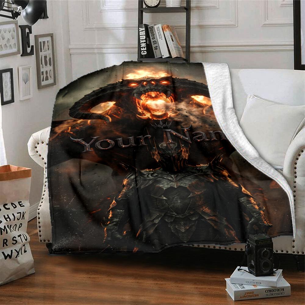 Lord Rings Customize Text Blanket Gift Personalized Blanket Soft & Cozy Throw For Office Nap Sofa Office Chair for All Occasions