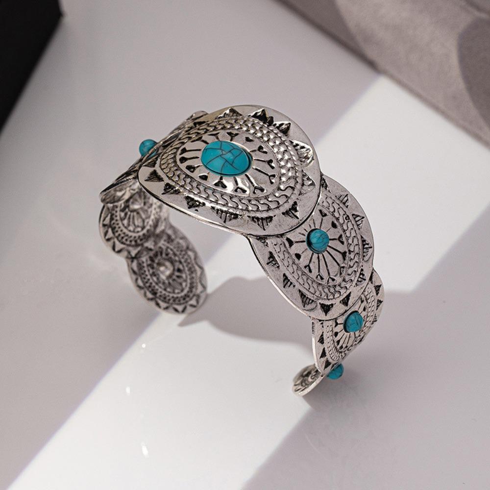 Adjustable Turquoise Bracelet Ethnic Style Bohemian Bangles Fashion Bohemian Bangle Women