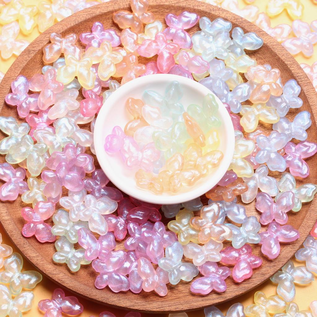 10 шт. флуоресцентные бабочки акриловые свободные бусины креативные DIY ювелирные аксессуары для ожерелий и сережек изготовление