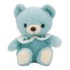Take Off Baby Bear a Retro Bear with a Cute Floral Embroidery On the Blue Plush Toy with Music Drop, Pastel-colored Collar. Small, Box.
