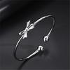Metal Bowknot Open Cuff Bangles for Women Girl Jewelry Simple Exaggerated Geometric Pulseras Christmas Gift