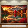 2D plane 1 piece of autumn landscape painting festival party birthday decoration items