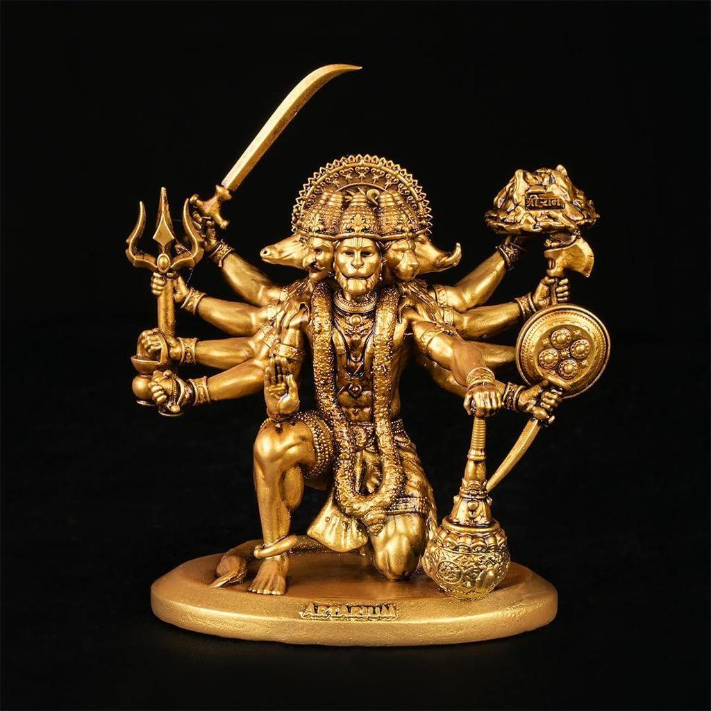 Panchmukhi Hanuman Idol for Car Dashboard & Home Decor, Bajrangbali Murti Pavan Putra Sankat Mochan Hanuman Statue Showpiece