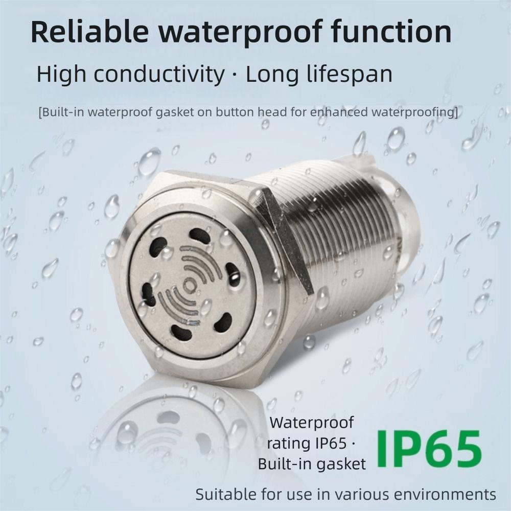 Новый металлический зуммер 16 мм, высокий уровень звука (ДБ), индикатор-сигнализатор из нержавеющей стали, 12 В, 24 В, звуковой и световой сигнал