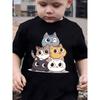 Boys 5 Kittens Print Crewneck Summer Casual