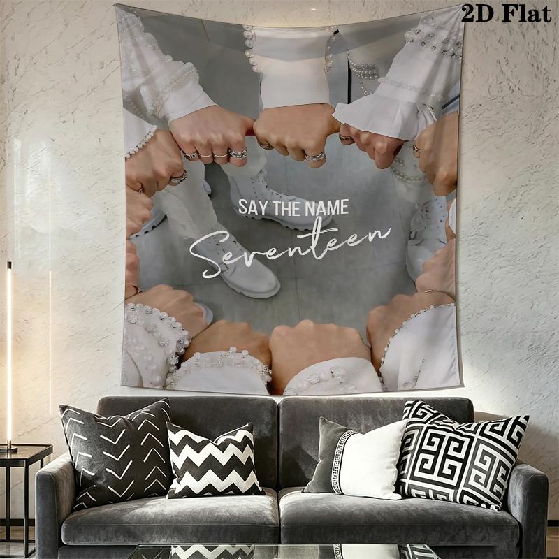 SEVENTEEN Wall Tapestry Aesthetic Wall Hanging Printed Fabric Blanket Decorative Tapestries for Bedroom Living Room Home Decor