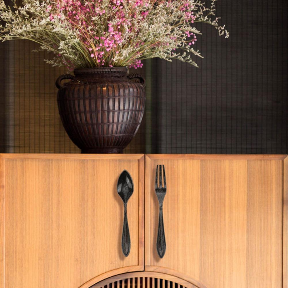 Набор из 3 современных ножей/ложек/вилок для кухонного шкафа, дверная ручка, ручка для ящика шкафа, ручка-кнопка